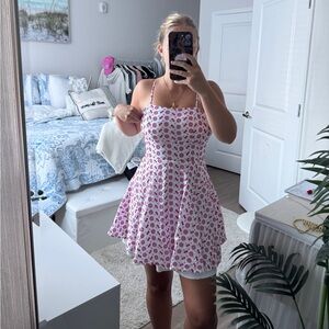 Francesca's Collections Pink and White Floral Mini Dress